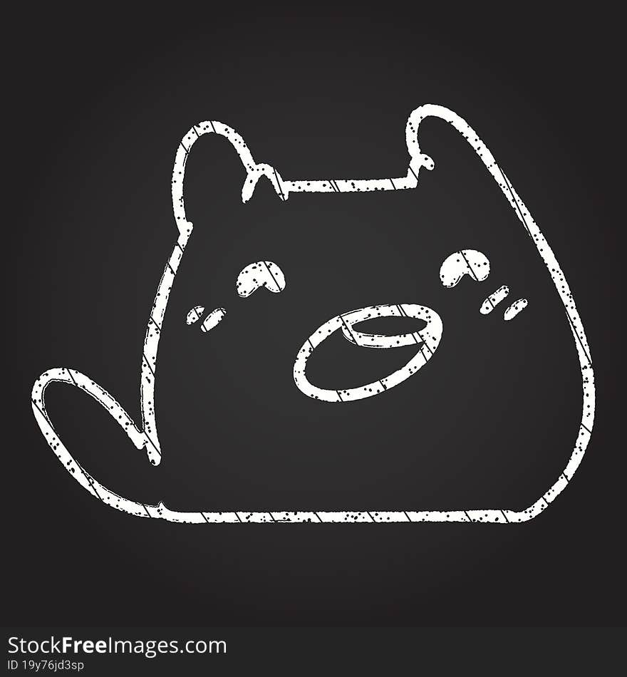 Kawaii Cat Chalk Drawing