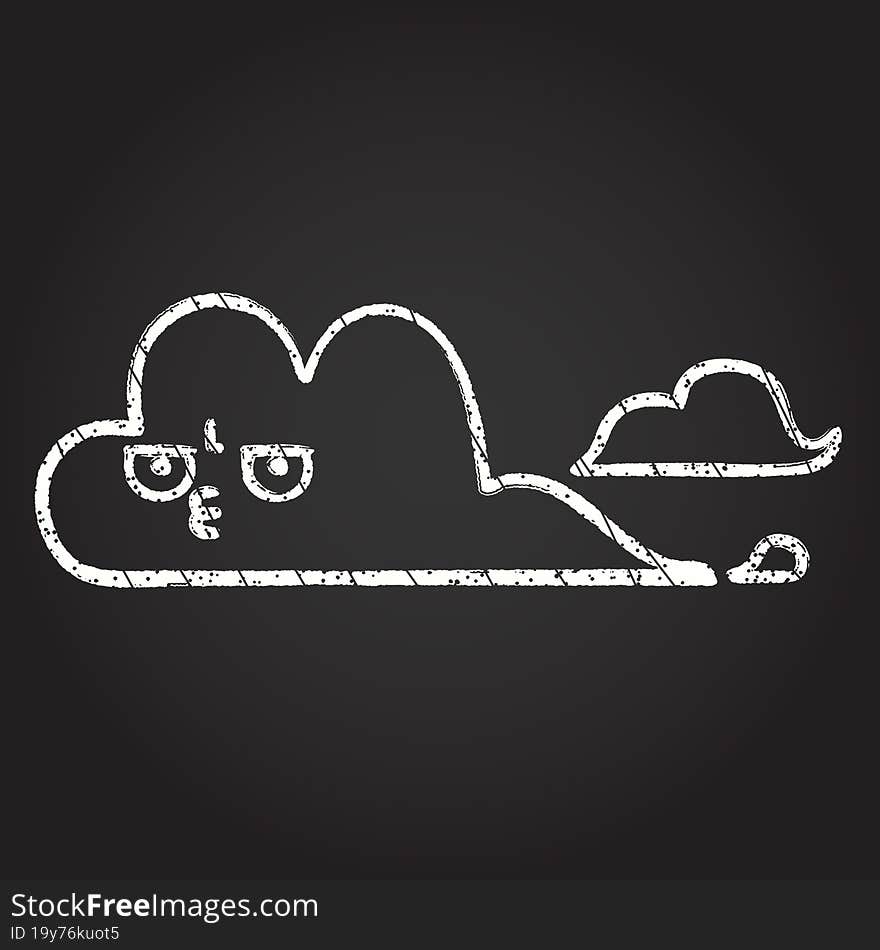 Annoyed Cloud Chalk Drawing