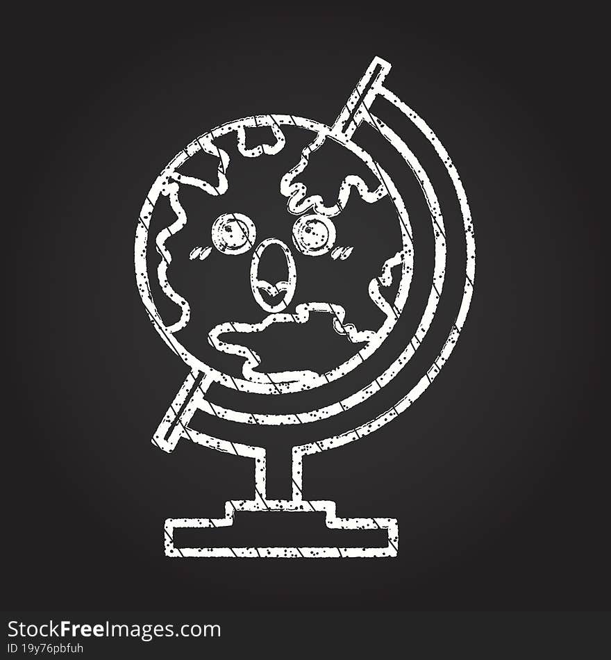 Shocked Globe Chalk Drawing