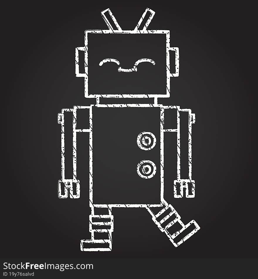 Robot Chalk Drawing