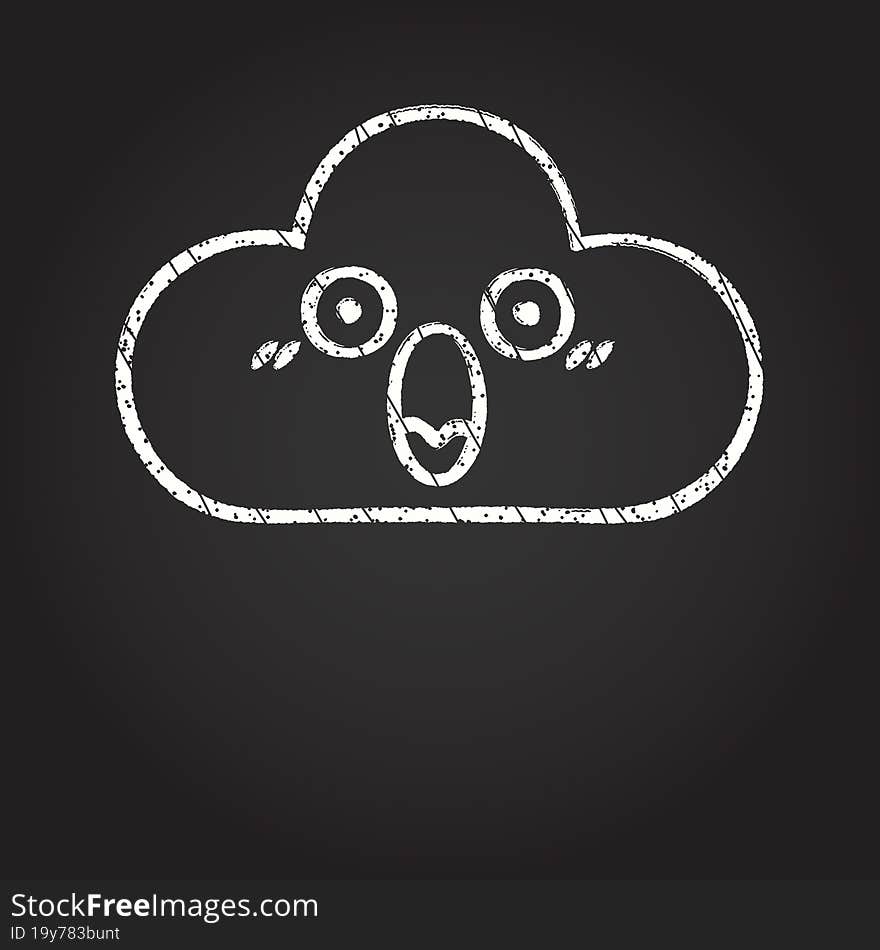 Surprised Raincloud Chalk Drawing