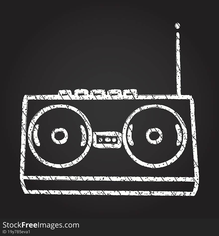 Retro Radio Chalk Drawing