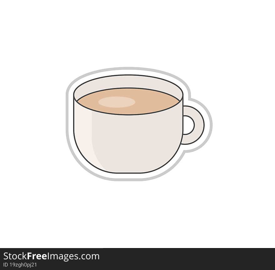 cup of coffee illustration can be used as a sticker