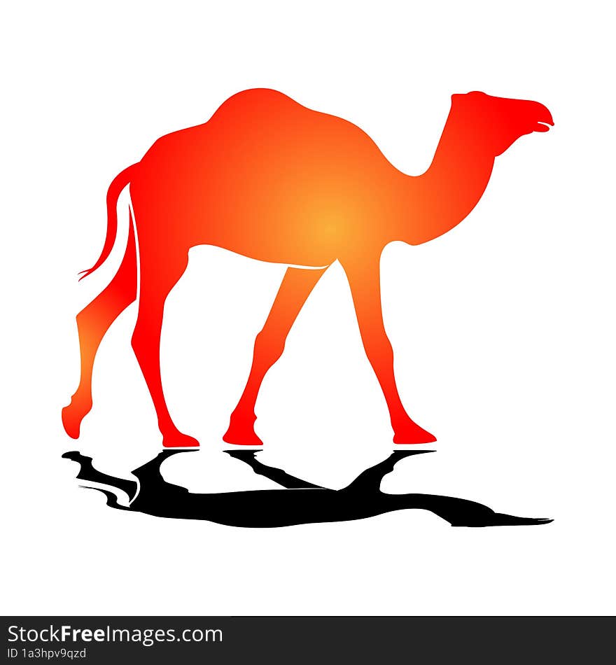 cartoon camel walking silhouette