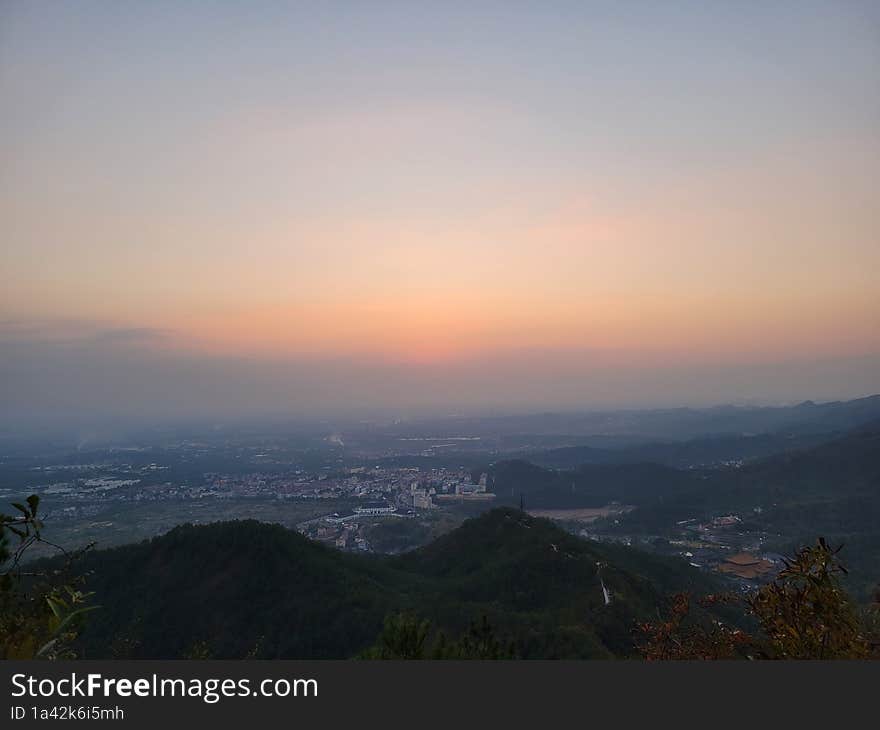 Mountain View, Beautiful Sunset, Jinhua