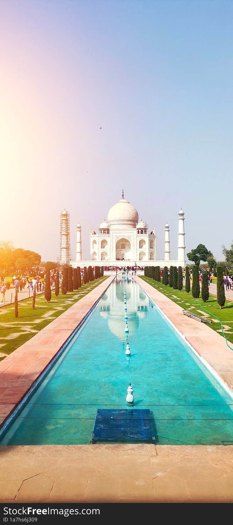 TAJMAHAL - one of the world wonder situated in India. this is an Islamic ivory-white marble mausoleum on the right bank of the riv