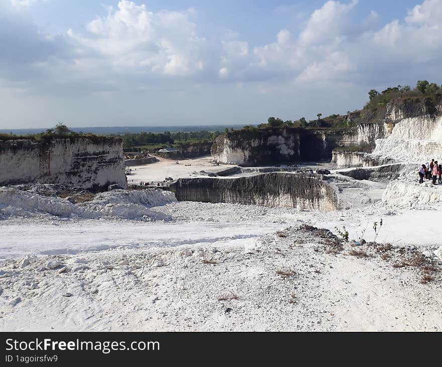 limestone mountains and small lakes, photo taken on Jaddih hill, Madura Indonesia