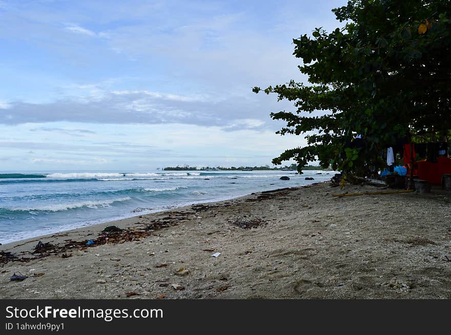 Daplangu Sumur Beach, Pandeglang, Indonesia â€“ October 09, 2022: The Best Spots To Enjoy The Beach Atmosphere