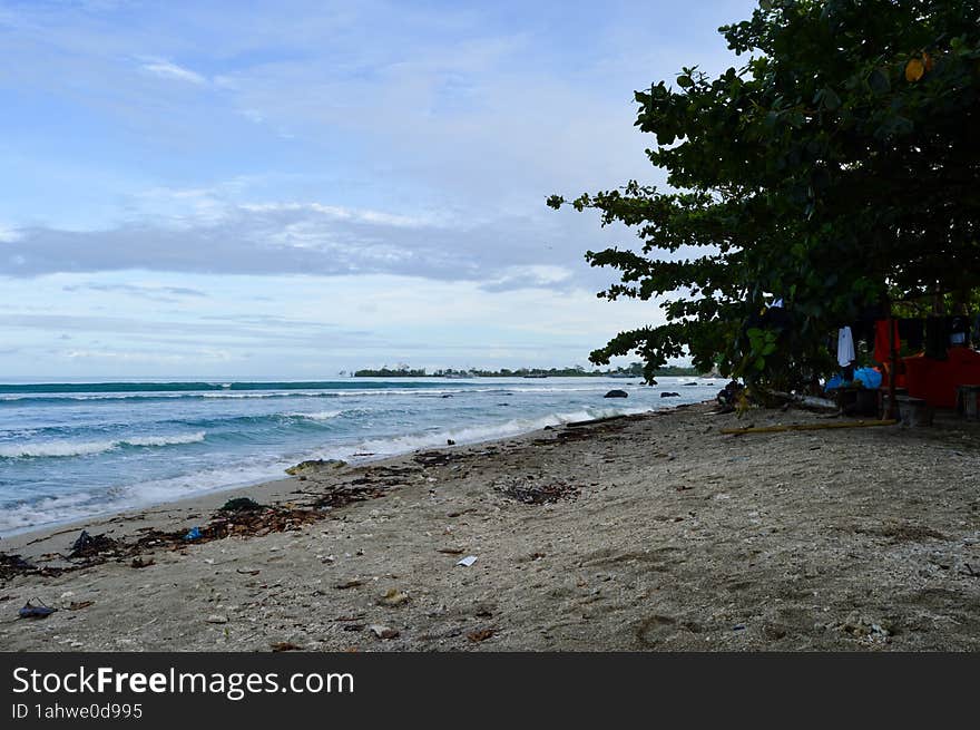 Daplangu Sumur Beach, Pandeglang, Indonesia â€“ October 09, 2022: The Best Spots To Enjoy The Beach Atmosphere