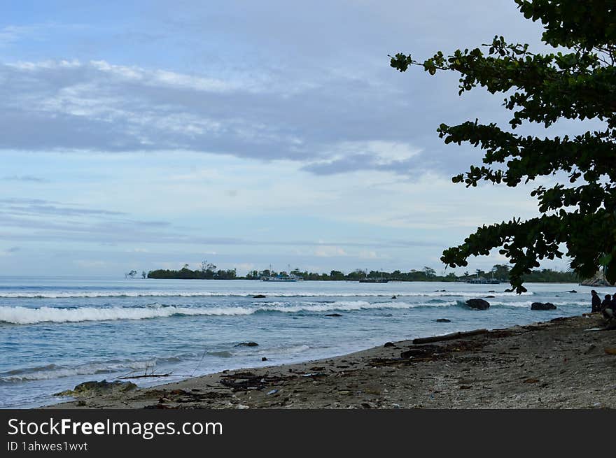 Daplangu Sumur Beach, Pandeglang, Indonesia â€“ October 09, 2022: The Best Spots To Enjoy The Beach Atmosphere