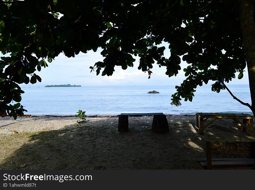 Daplangu Sumur Beach, Pandeglang, Indonesia â€“ October 09, 2022: The Best Spots To Enjoy The Beach Atmosphere