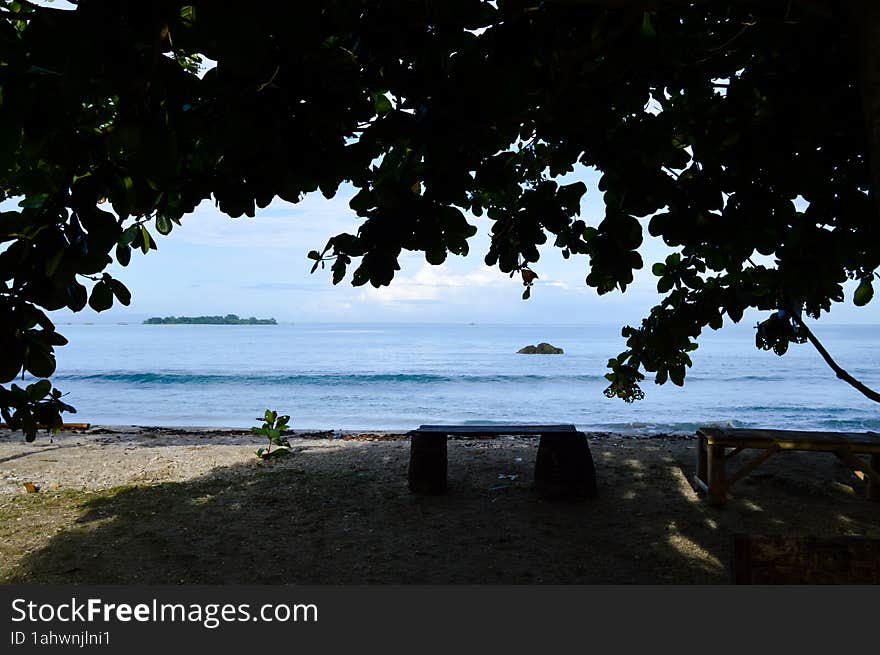 Daplangu Sumur Beach, Pandeglang, Indonesia â€“ October 09, 2022: The Best Spots To Enjoy The Beach Atmosphere