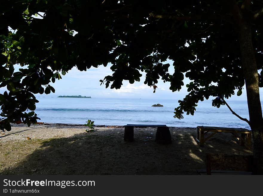 Daplangu Sumur Beach, Pandeglang, Indonesia – October 09, 2022: The Best Spots To Enjoy The Beach Atmosphere