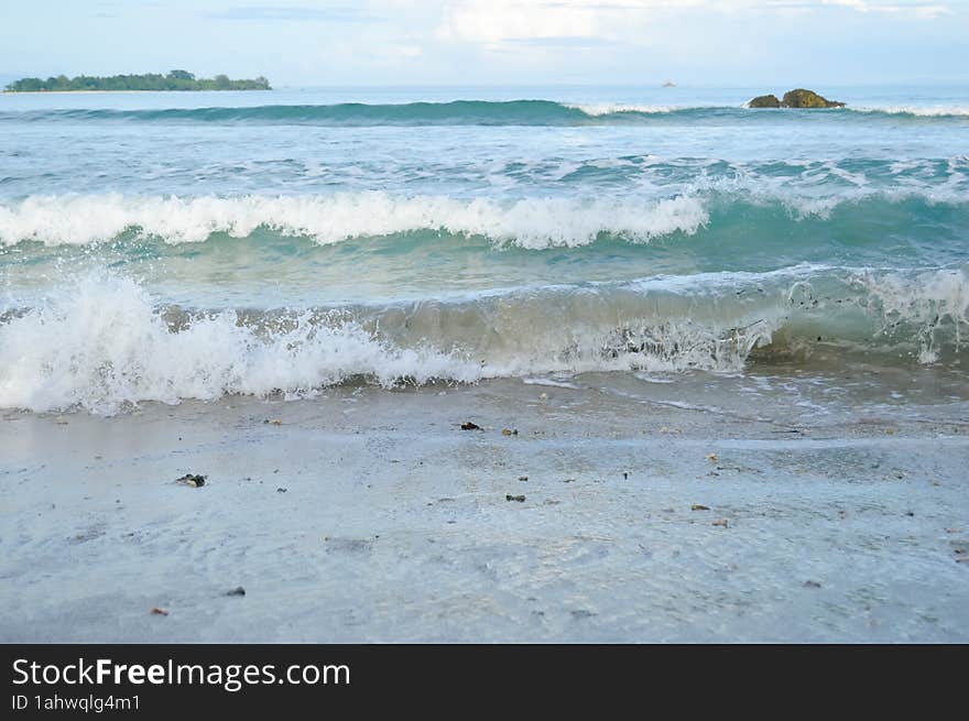 Daplangu Sumur Beach, Pandeglang, Indonesia â€“ October 09, 2022: The Best Spots To Enjoy The Beach Atmosphere