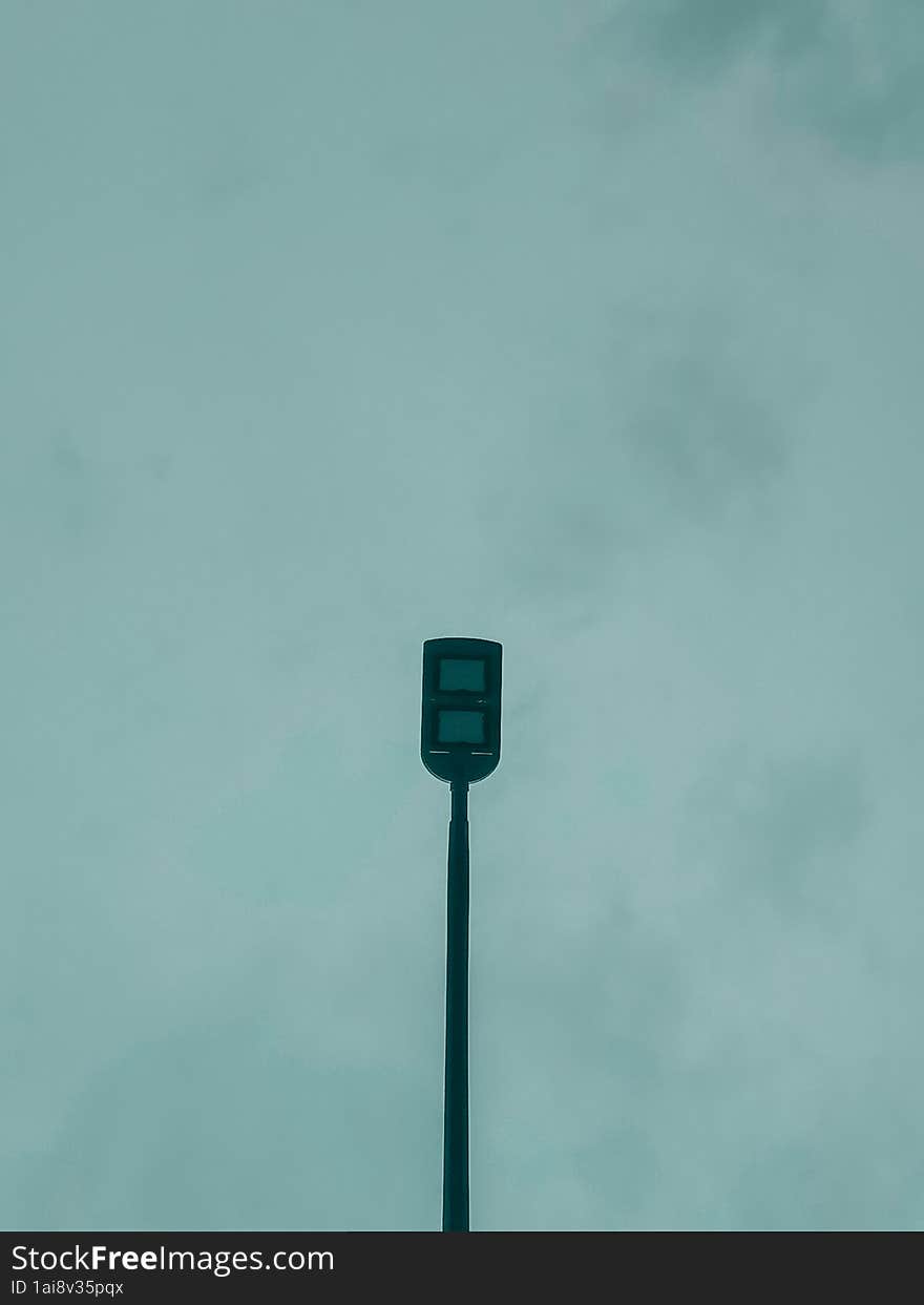 street lamp with a calm blue sky. street lamp with a calm blue sky