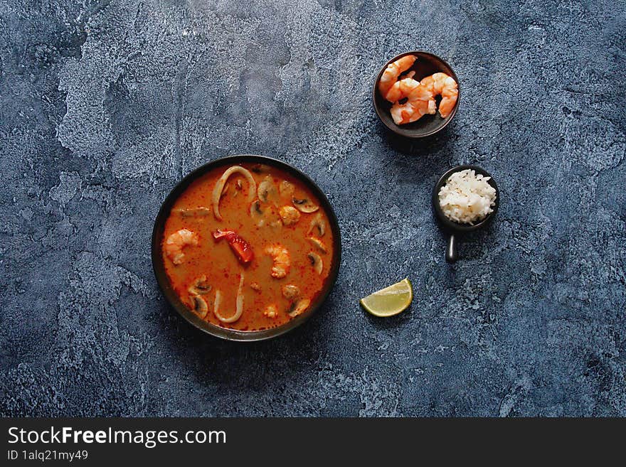 Traditional Asian soup Tom Yum