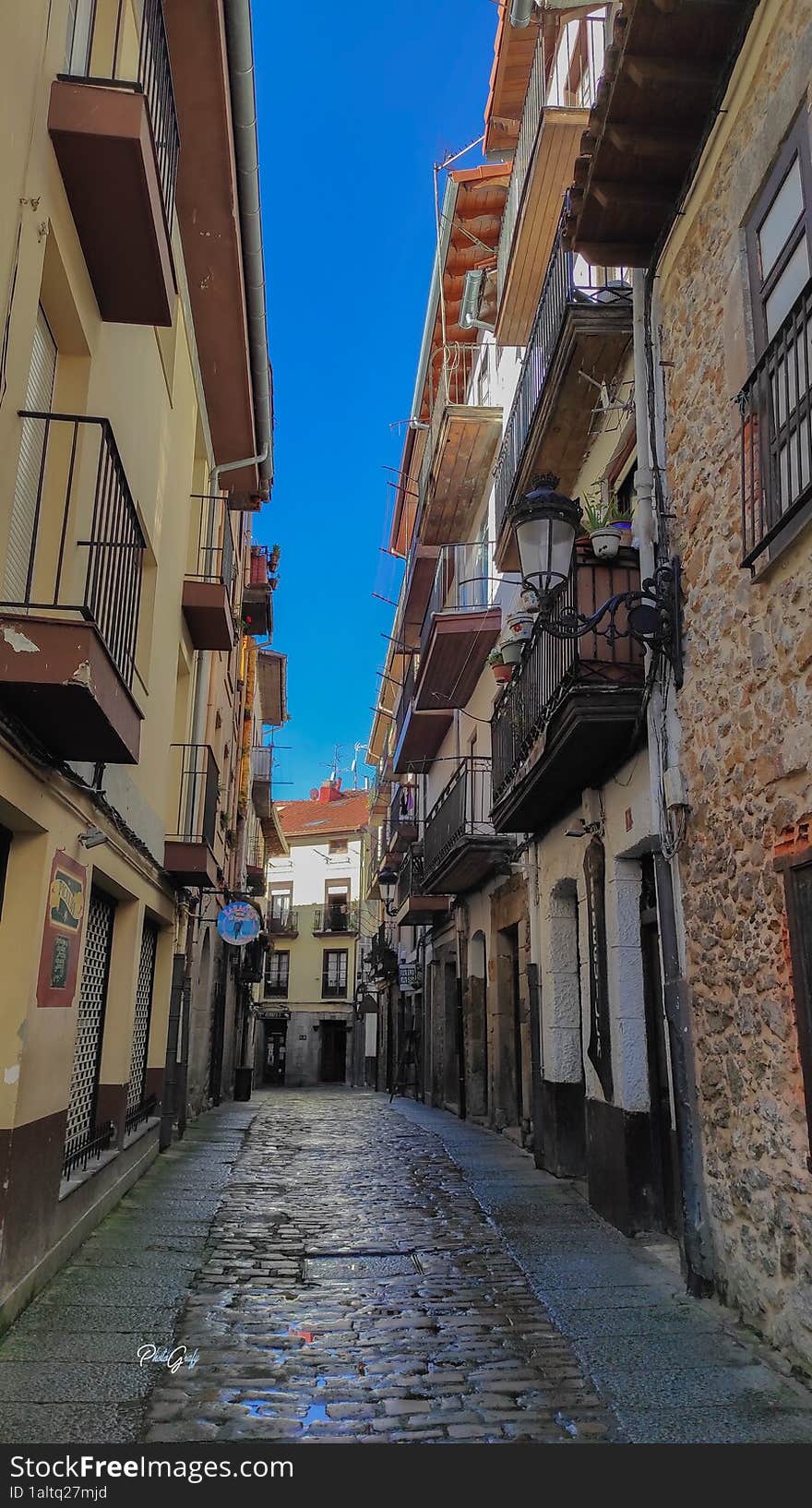 Street of the Old Town of Laredo  Spain . These places have many years of history.