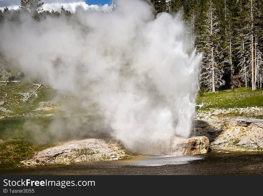 Riverside Geyser at Yellowstone National Park