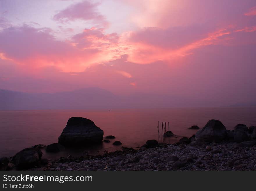 Dusk on Lake Singkarak, West Sumatra