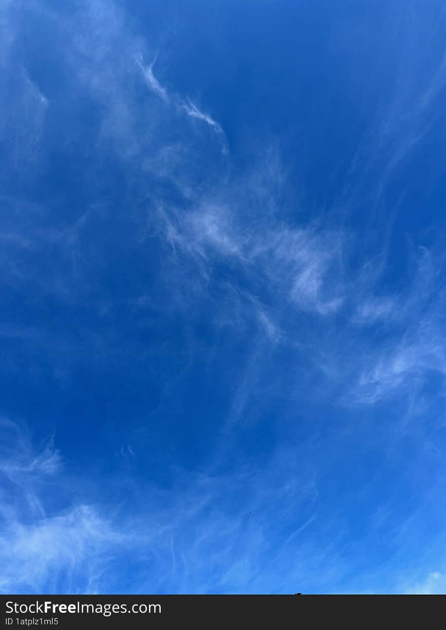 Calming blue sky with clouds