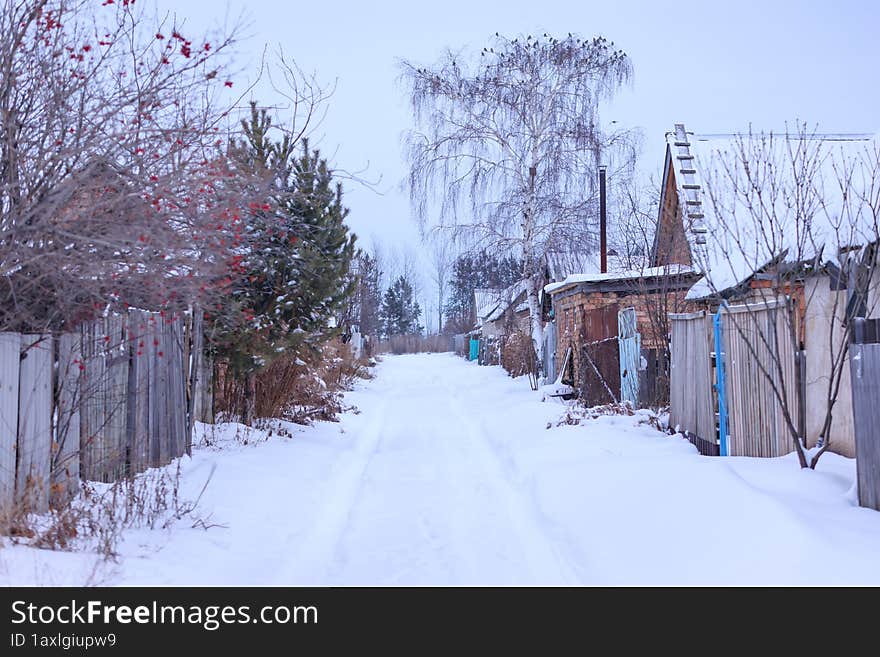 Street View In Winter Village