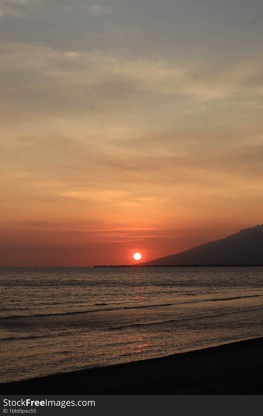 Sunrise view on Tampora Beach, Situbondo