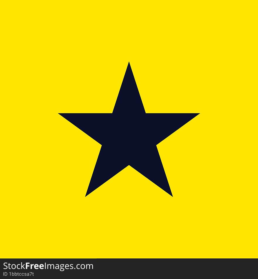 Simple flag inspired art featuring Single Star on a plain yellow backdrop symbolizing peace