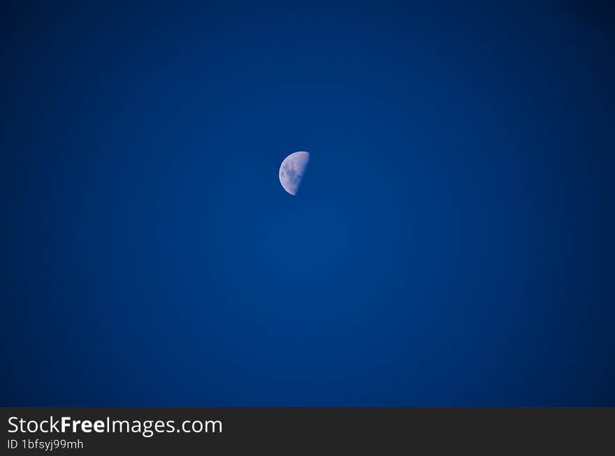 Half Moon In The Night Sky