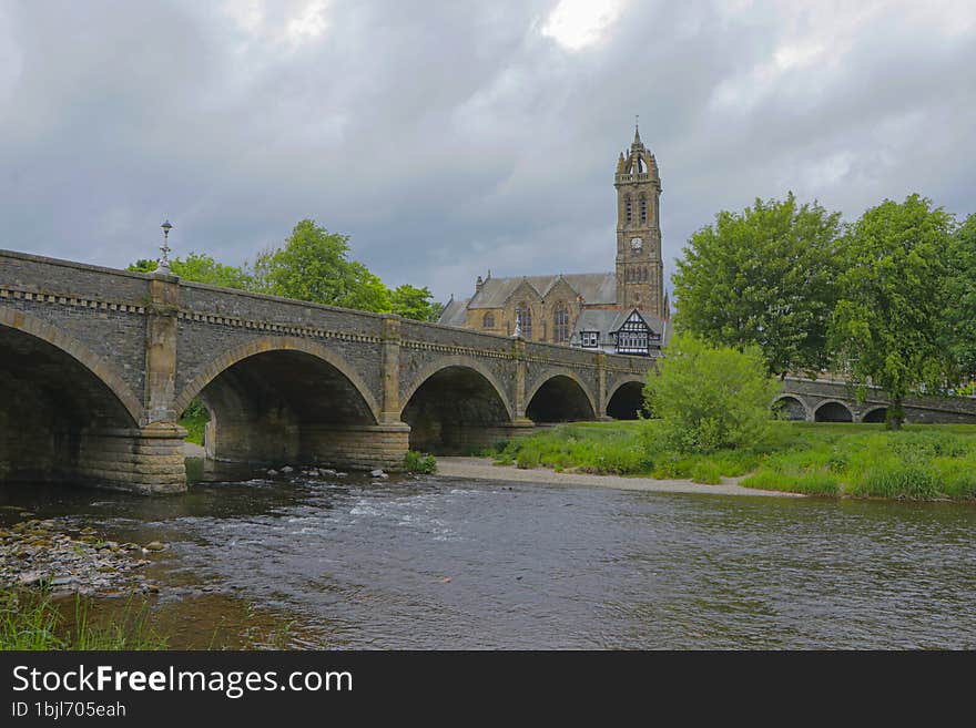 Peebles, Town in Scotland, Tweed Bridge view