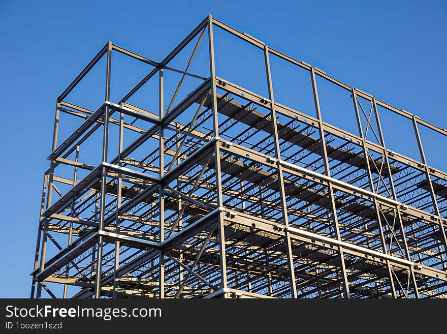 metal structure construction site building industry roof beams