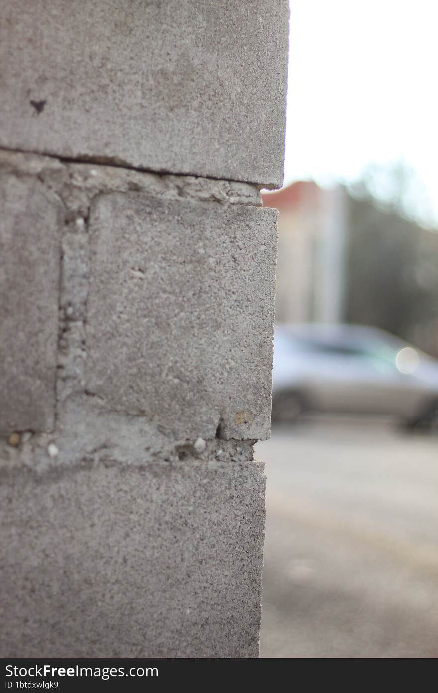 White Brick Wall And Bokeh Background