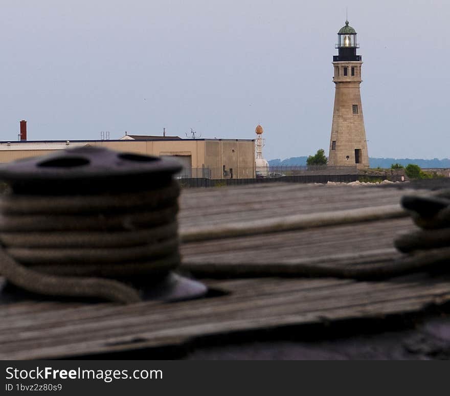 Buffalo Lighthouse as seen from the Naval Yard