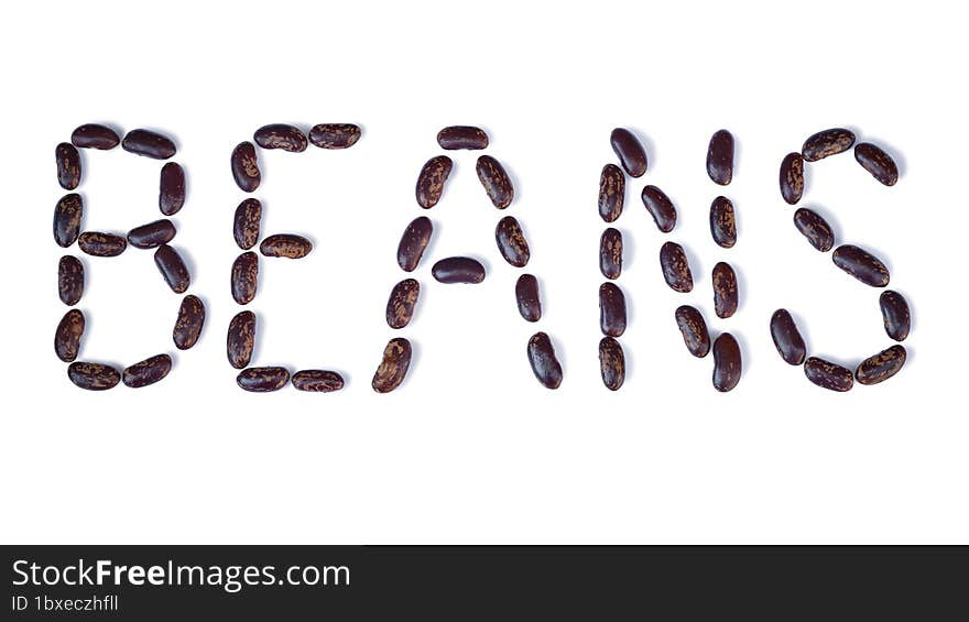 Beans lettering - Beans font, white background