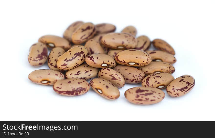 Pinto Beans On White Background. Close-up