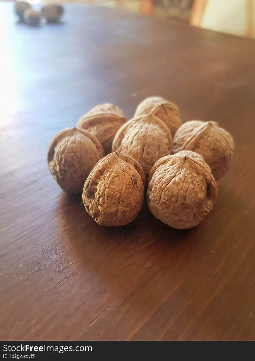 Exploring The View Of Walnut Seeds From Side