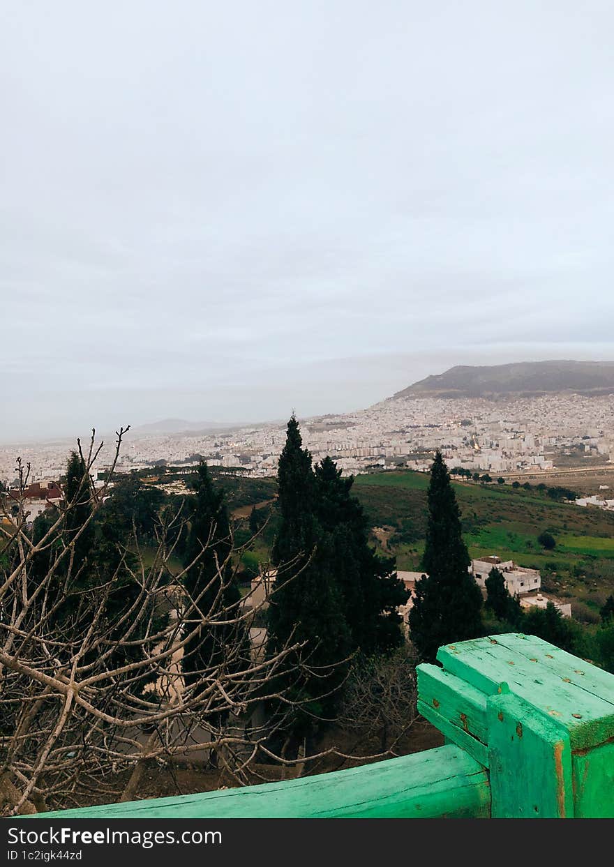 City view on a cloudy day hazy horizons captured