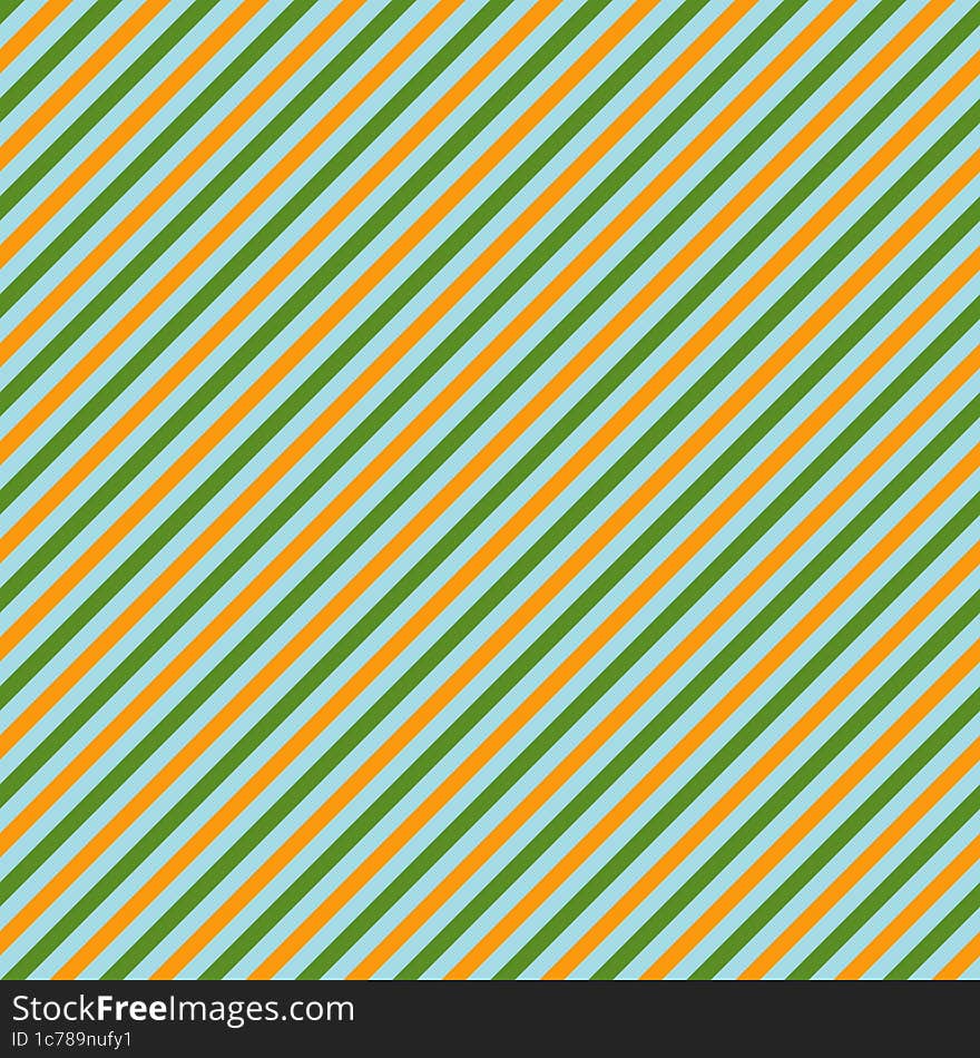 Blue, orange , green diagonal stripes background