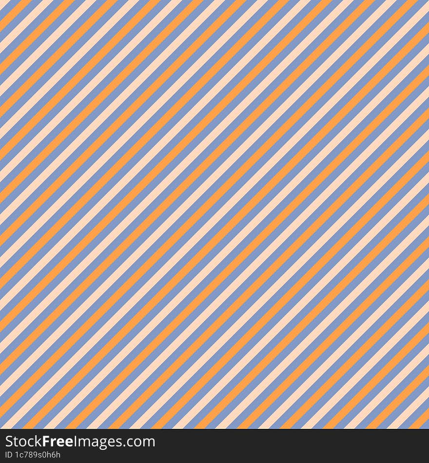 Blue, Orange  Diagonal Stripes Background