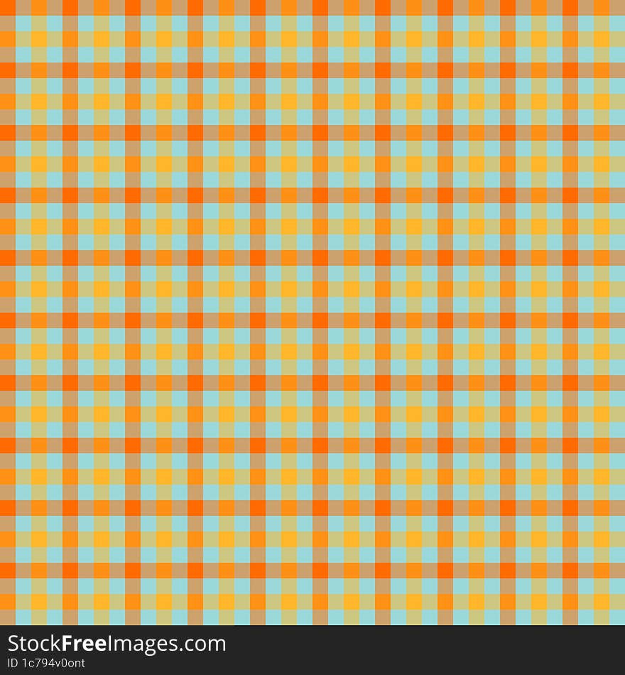 Orange and brown gingham backgrounds for tablecloth, skirt, napkin, paper