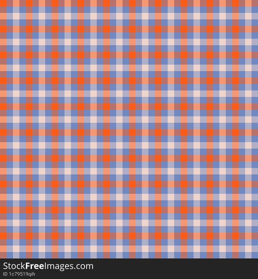 Orange and blue gingham backgrounds for tablecloth, skirt, napkin, paper