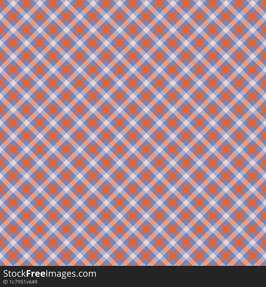 Orange and blue gingham backgrounds for tablecloth, skirt, napkin, paper