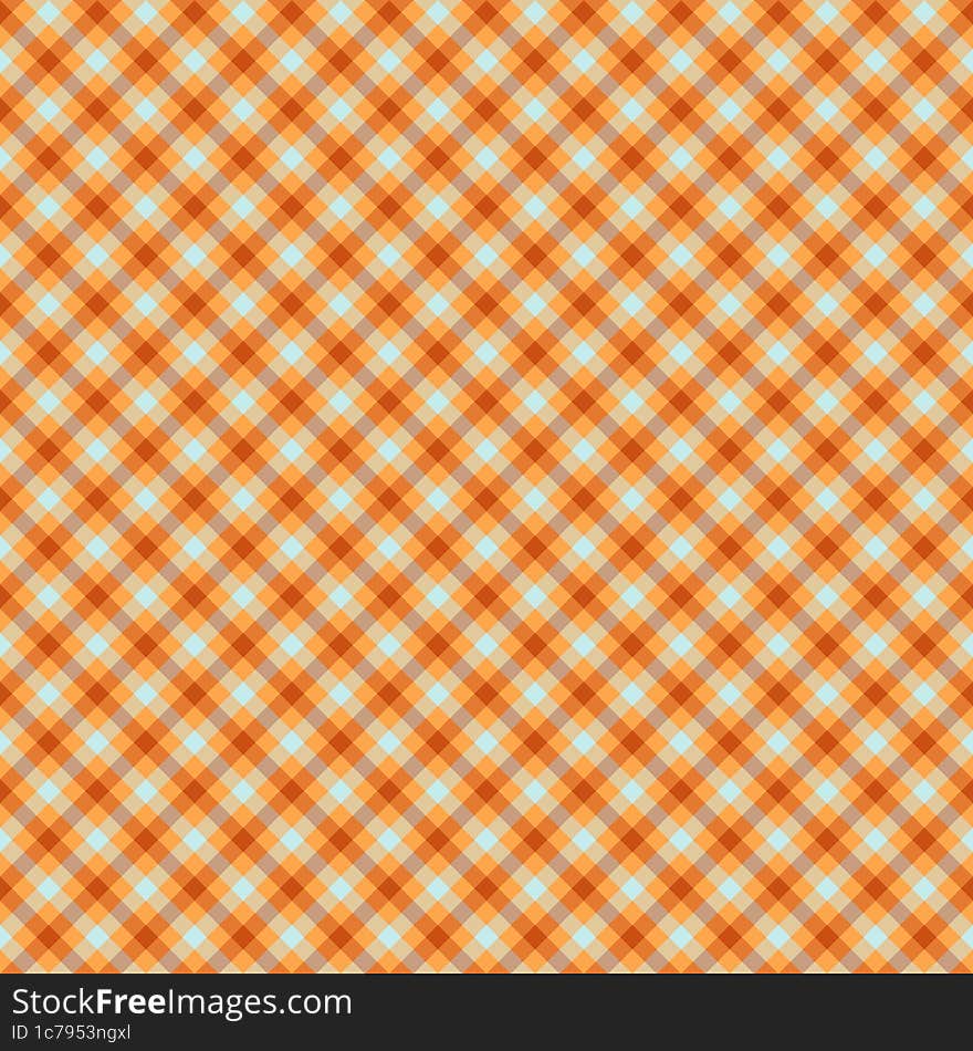 Orange and brown gingham backgrounds for tablecloth, skirt, napkin, paper