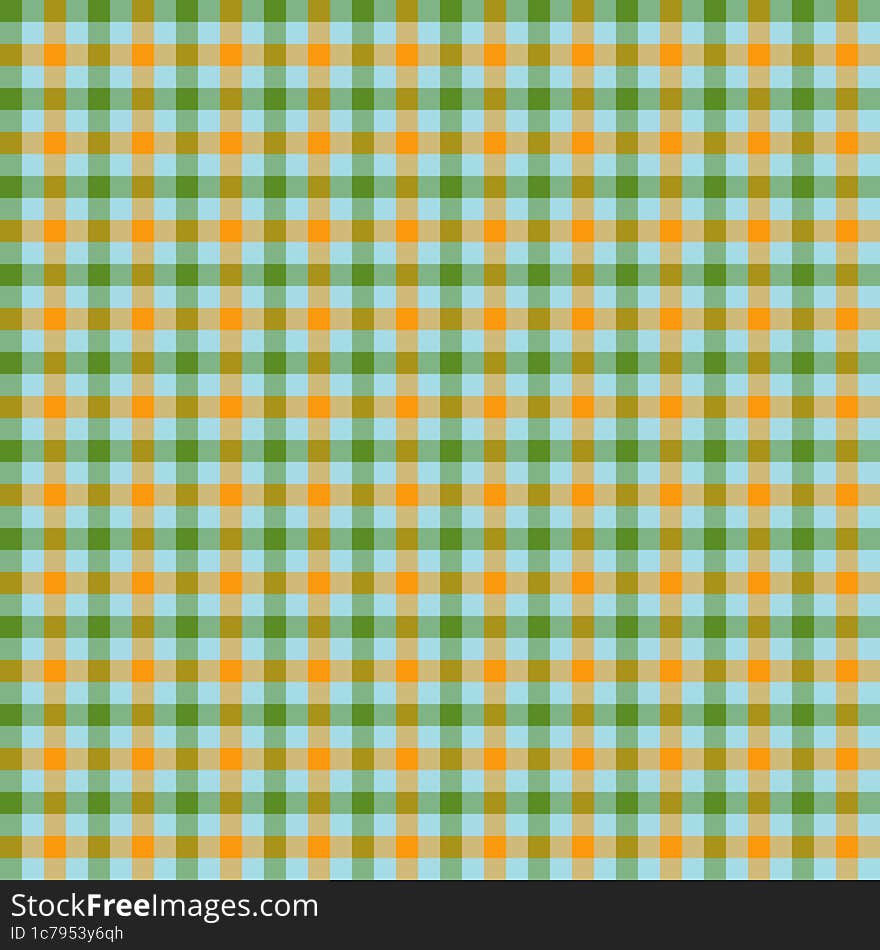 Orange and green gingham backgrounds for tablecloth, skirt, napkin, paper