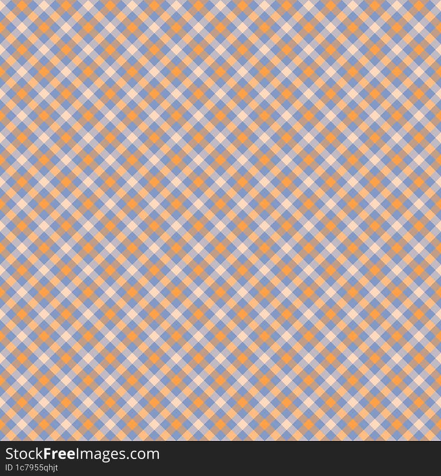 Orange and blue gingham backgrounds for tablecloth, skirt, napkin, paper