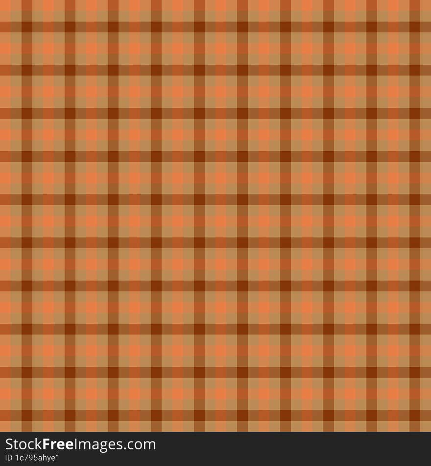 Orange and brown gingham backgrounds for tablecloth, dress, skirt, napkin, paper