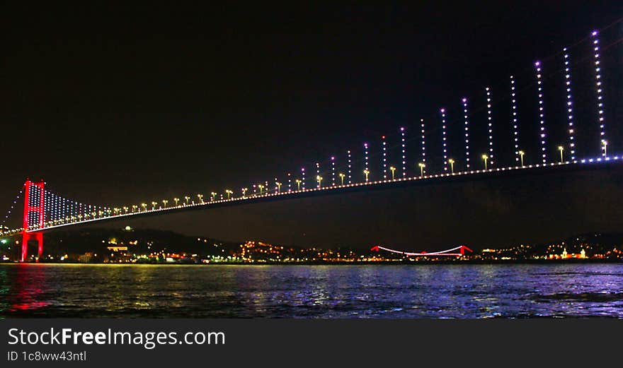 night bridge view in istanbul