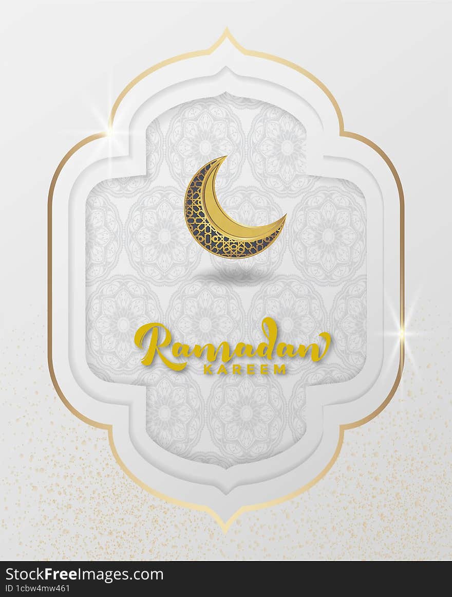 Ramadan Kareem greeting frame aesthetic background