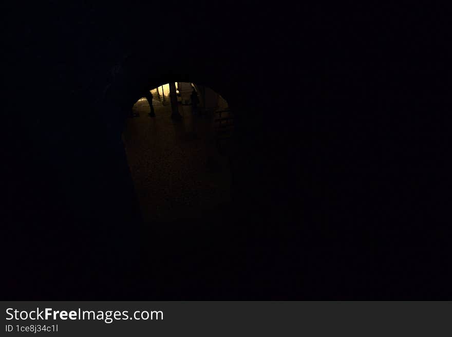 Staircase that leads to a crypt in a church