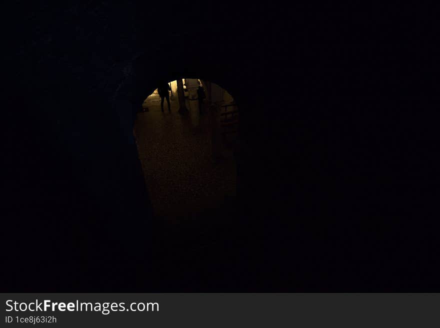 Staircase that leads to a crypt in a church