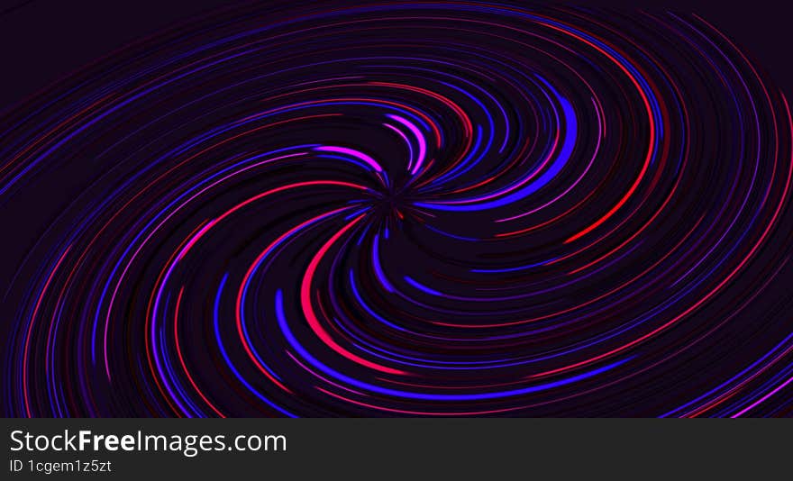 Neon Glowing Multicolored Lines, Abstract Background, Illustration